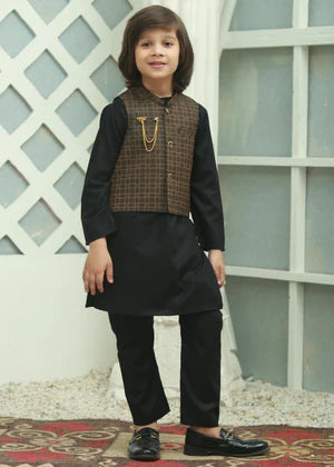 Black & Brown Waistcoat Suit - WDS 009