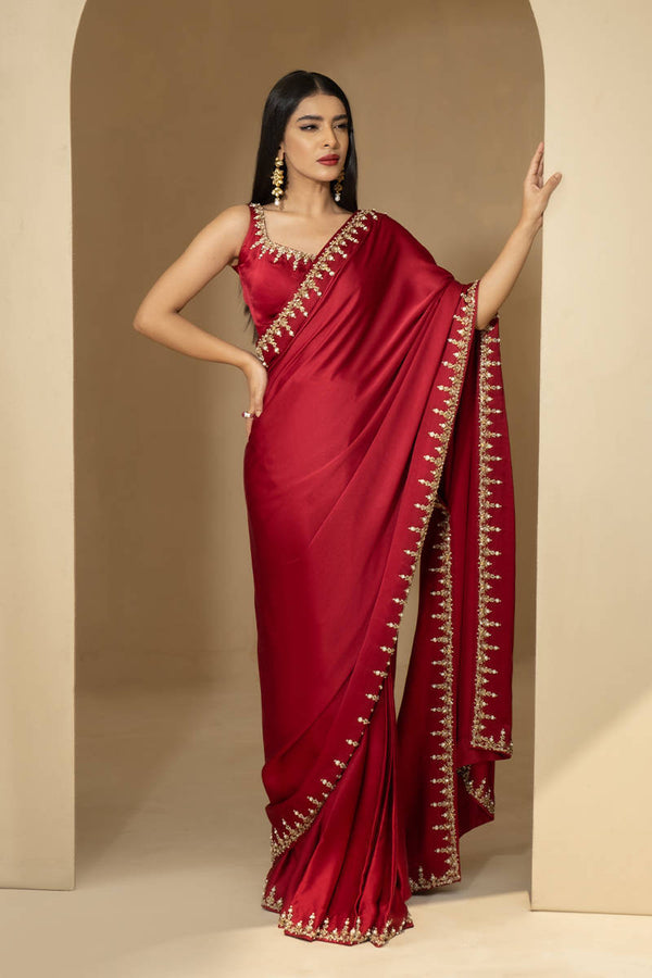 Maroon Saree