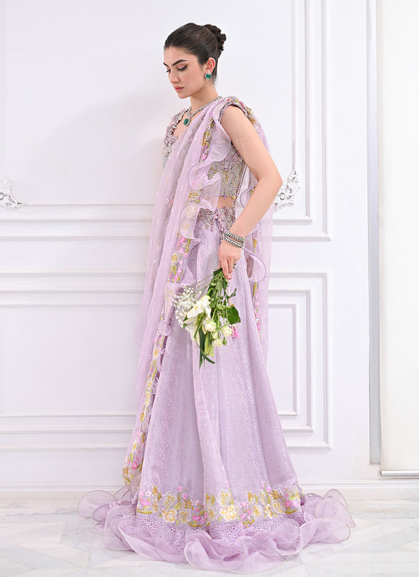 LABELLA LAVENDER LENGHA CHOLI WITH DRAPED DUPATTA