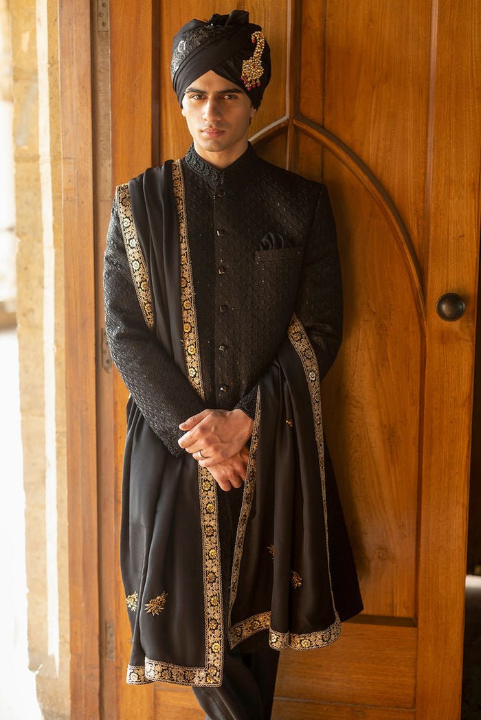 Black Dahlia – Black Embroidered Sherwani