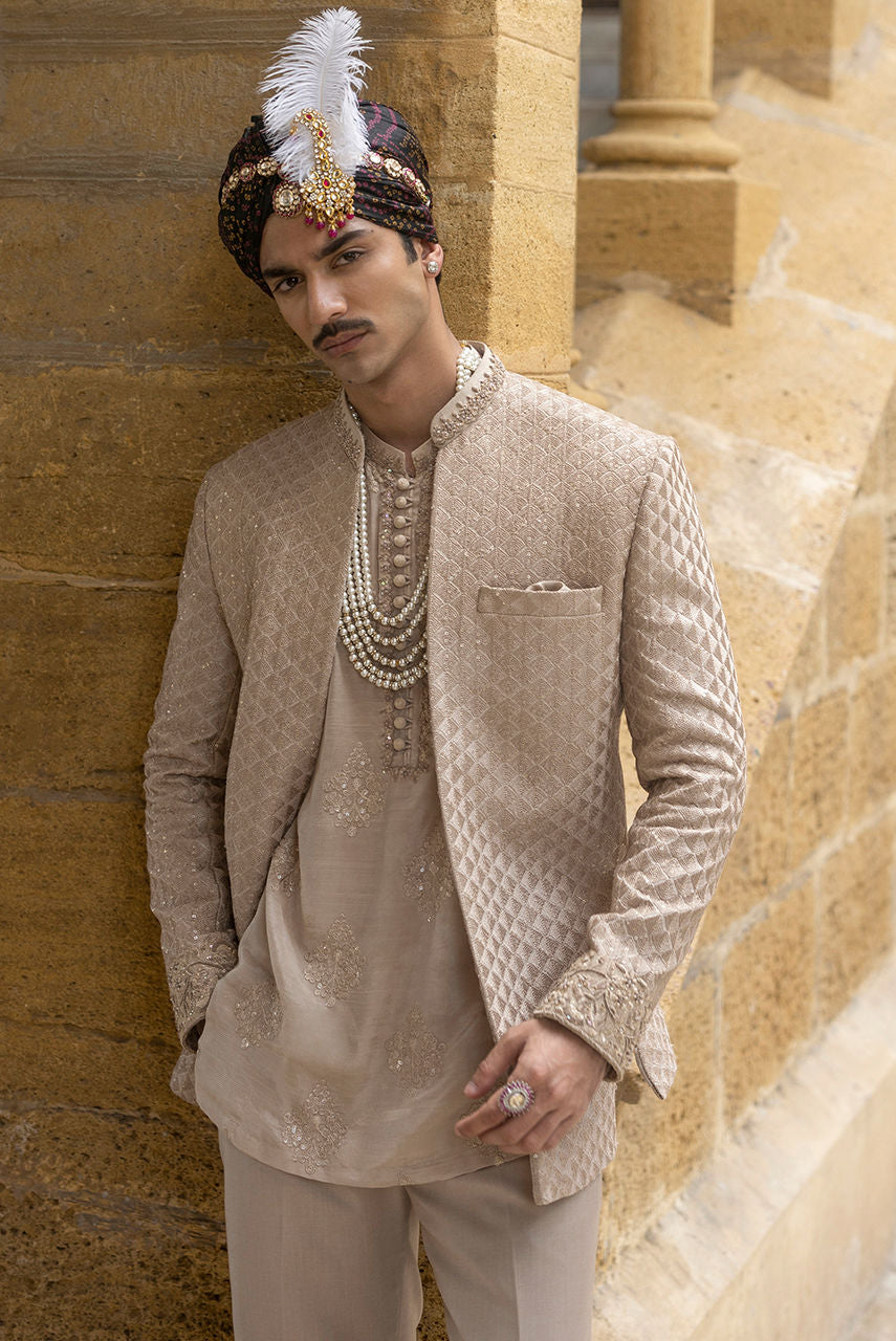 Granite – Embroidered Nehru Jacket & Kurta Set