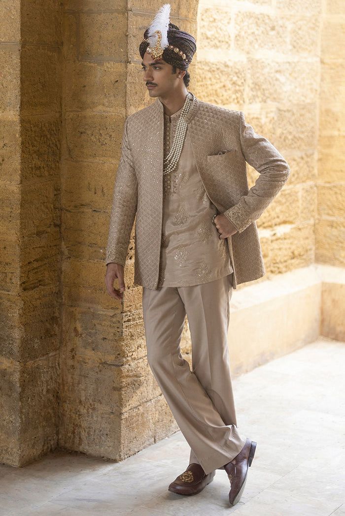 Granite – Embroidered Nehru Jacket & Kurta Set