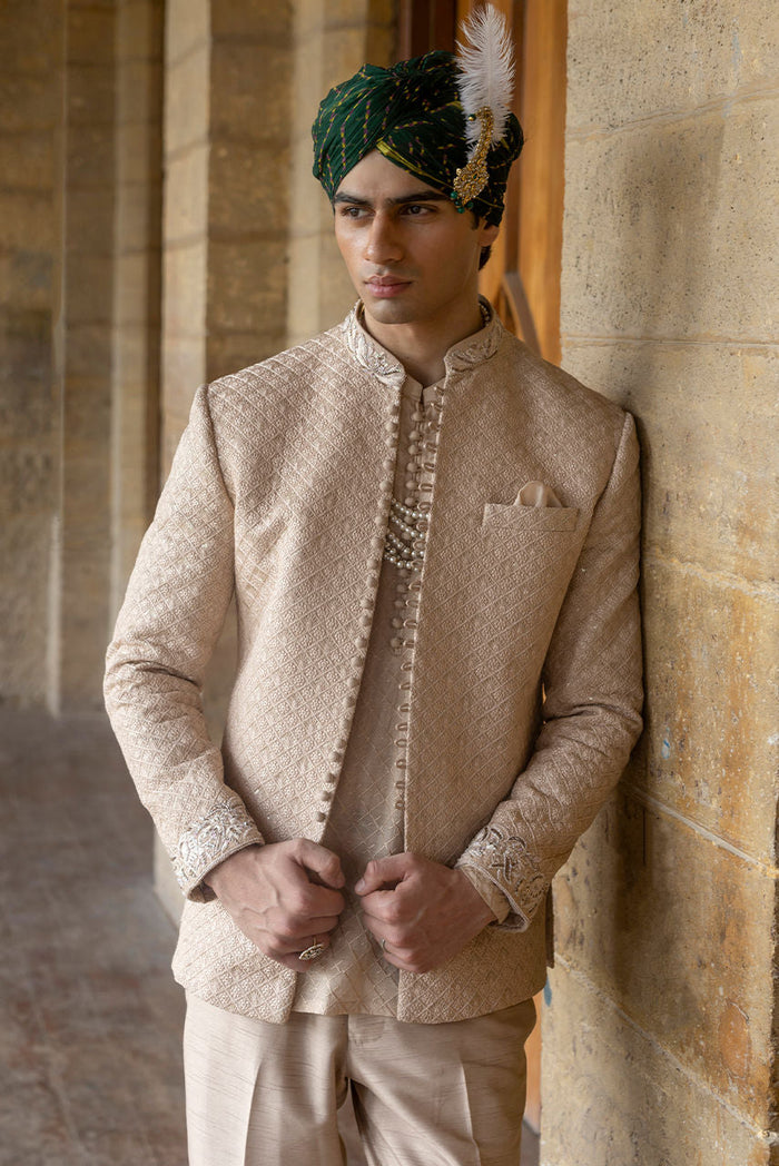 Sahara – Embroidered Nehru Jacket & Kurta Set