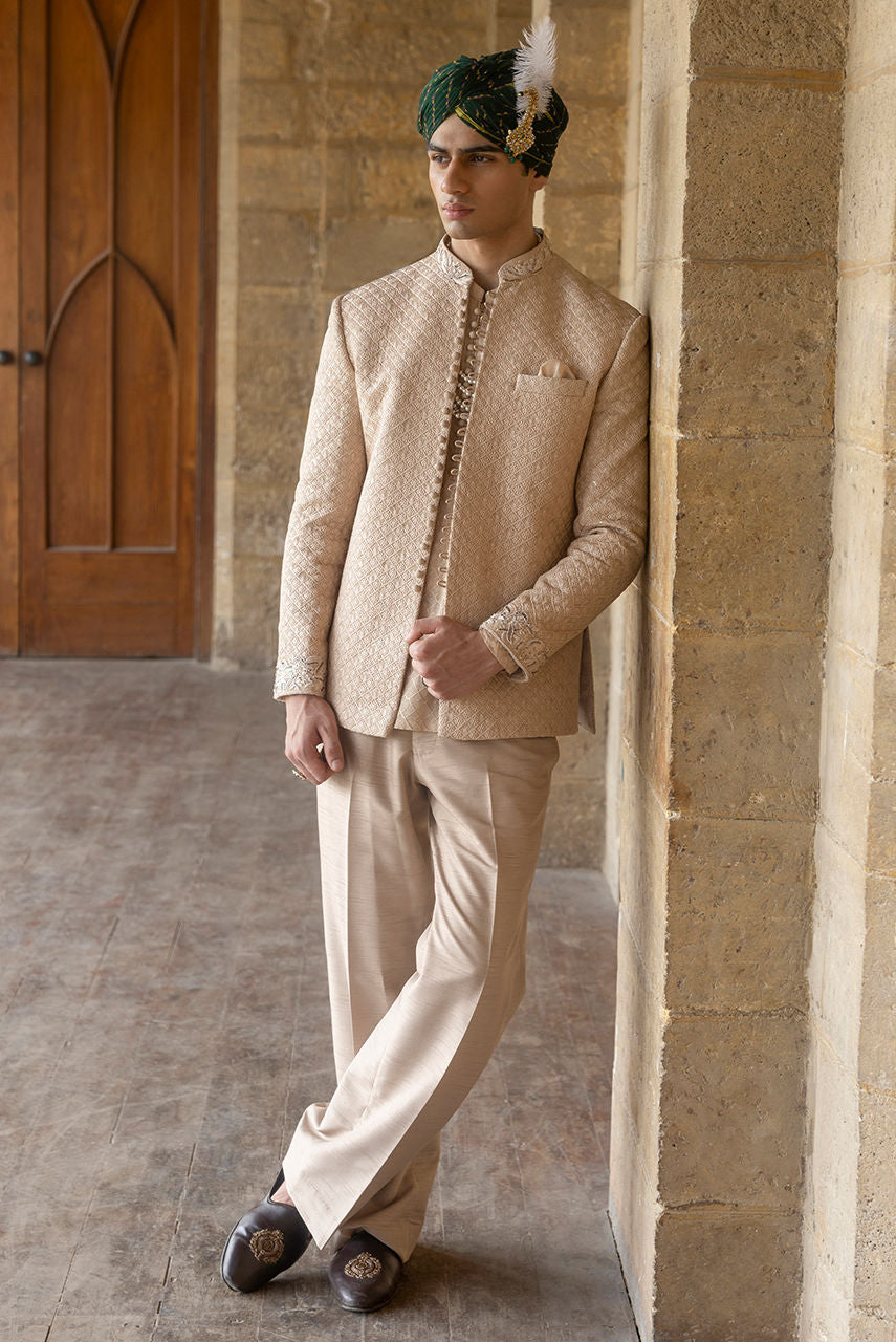 Sahara – Embroidered Nehru Jacket & Kurta Set
