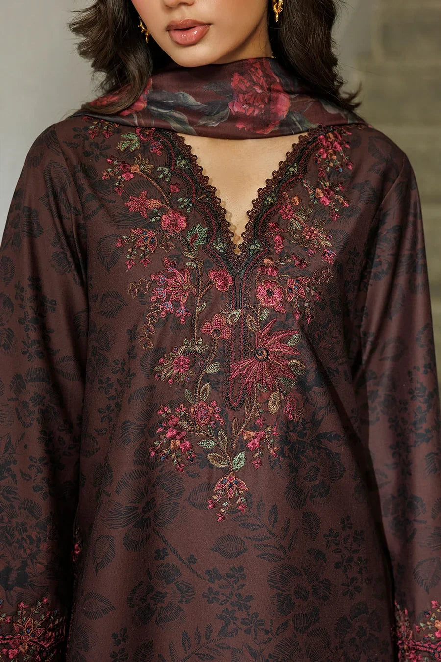 IPF-29 Embroidered Printed Viscose Linen