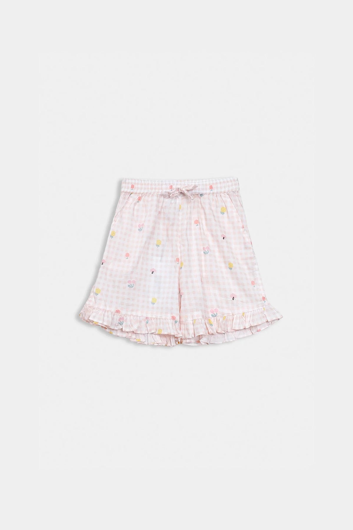 Peach Ruffle Collar Top & Shorts Co-ord Set