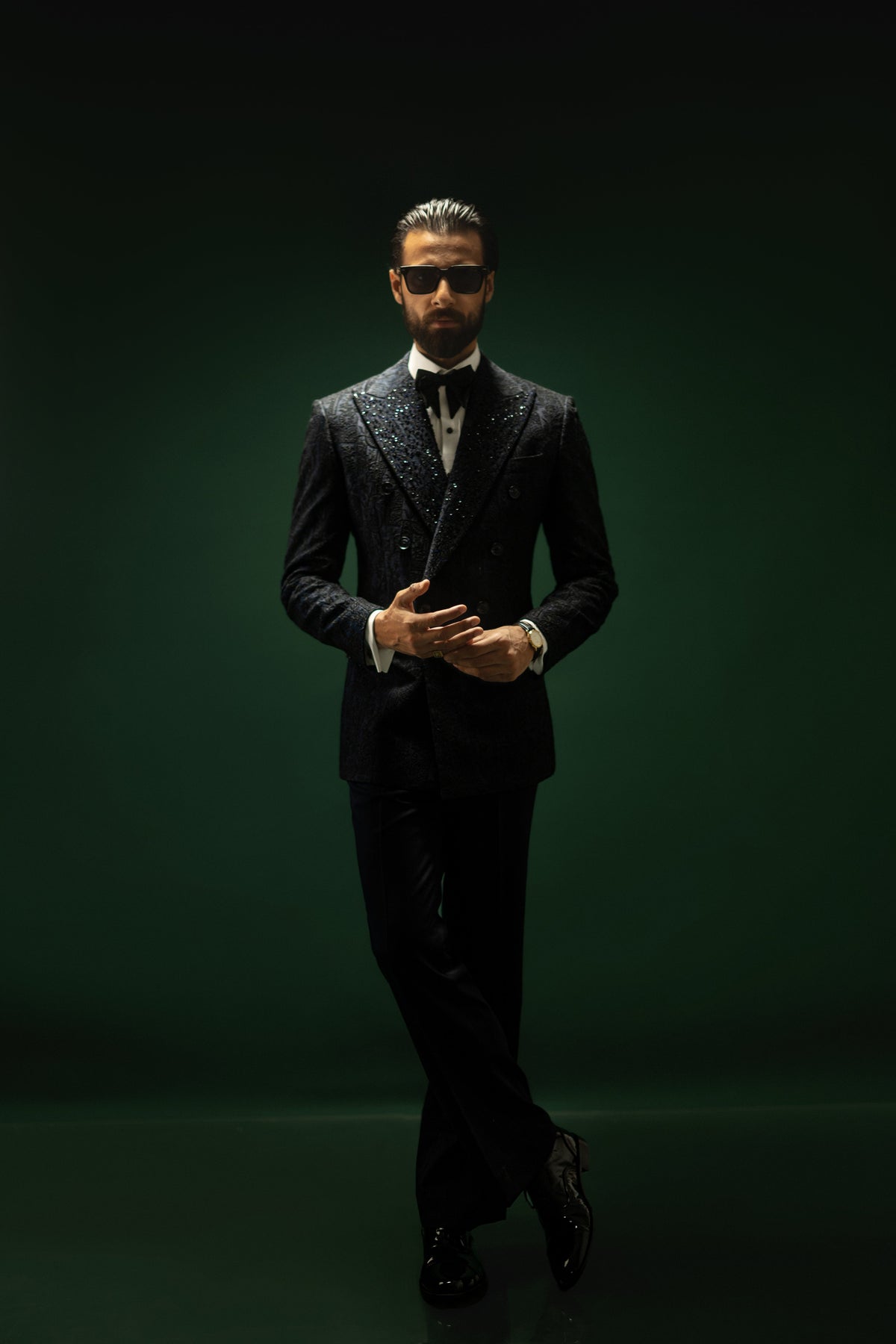 Navy Blue Embroidery 2p Tux