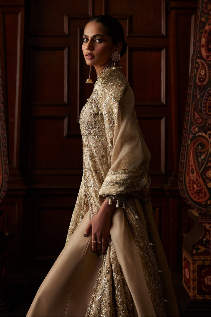 SIRA Champion Color Tissue Pishwas with Sharara & Dupatta | Luxury Pakistani Formalwear by Saad Bin Shahzad