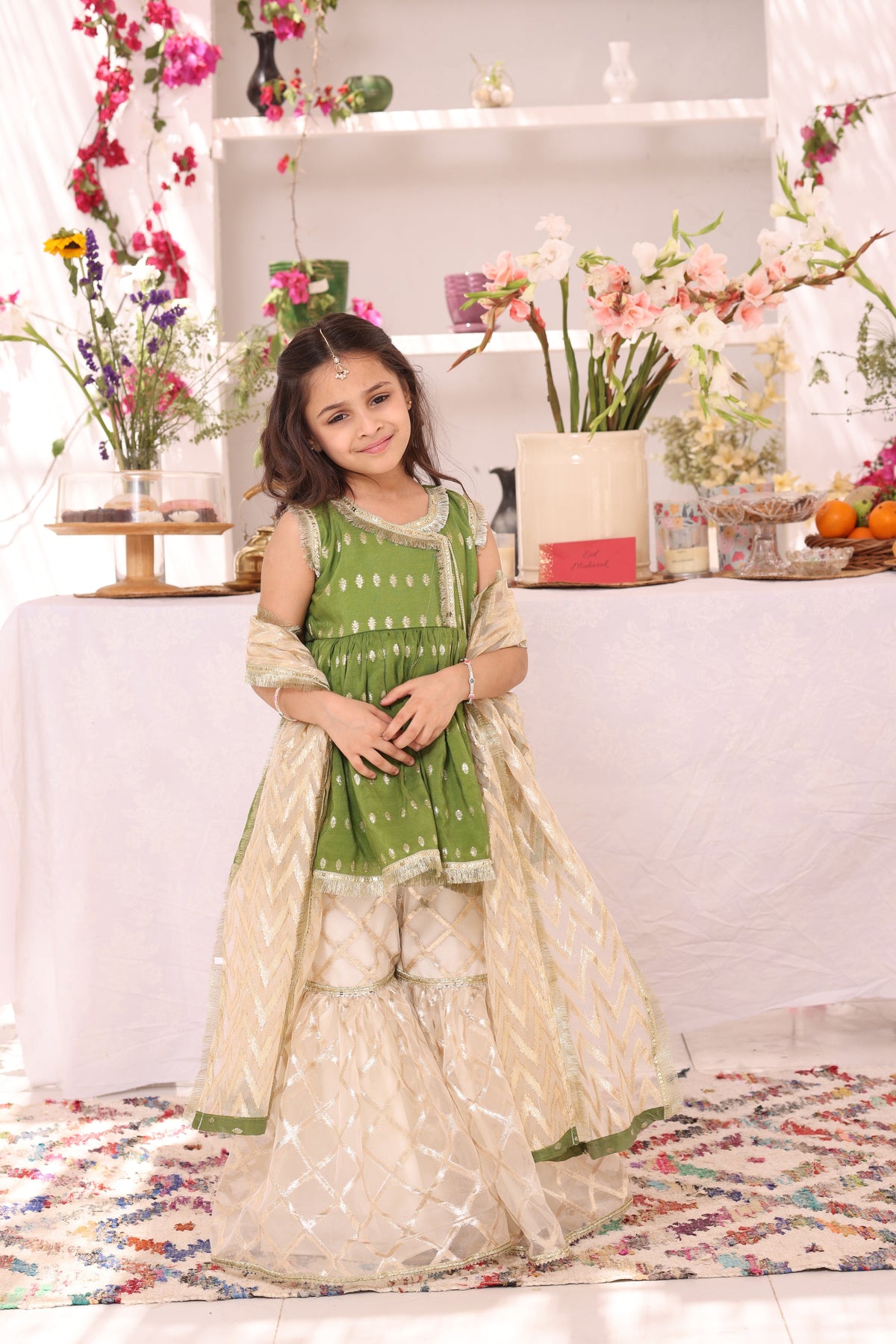 Cotton & Organza Lorex Gharara Suit