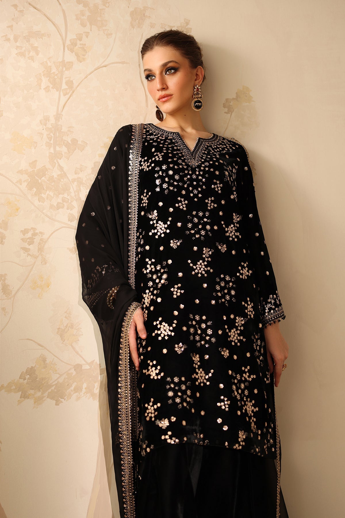 Embroidered Velvet UF-4316