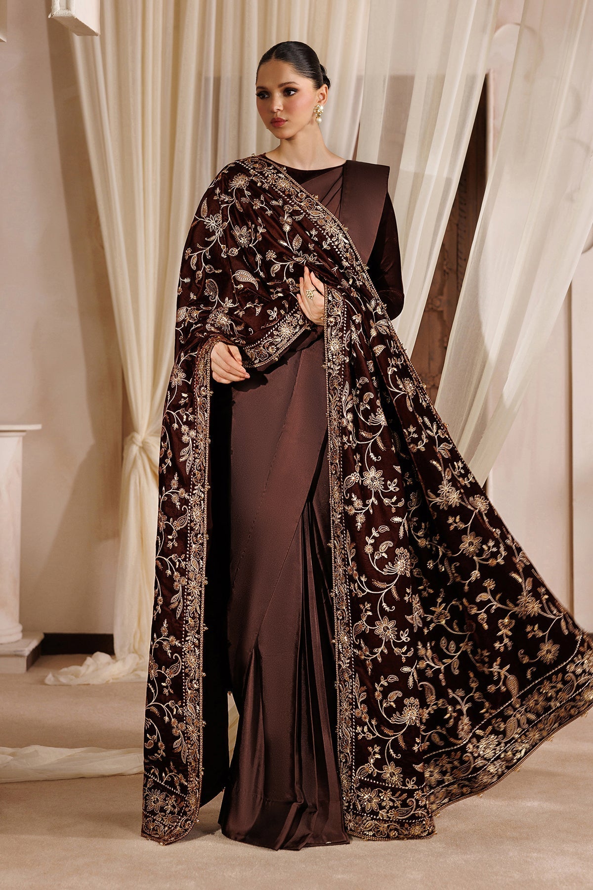 Embroidered Velvet Shawl VS-72