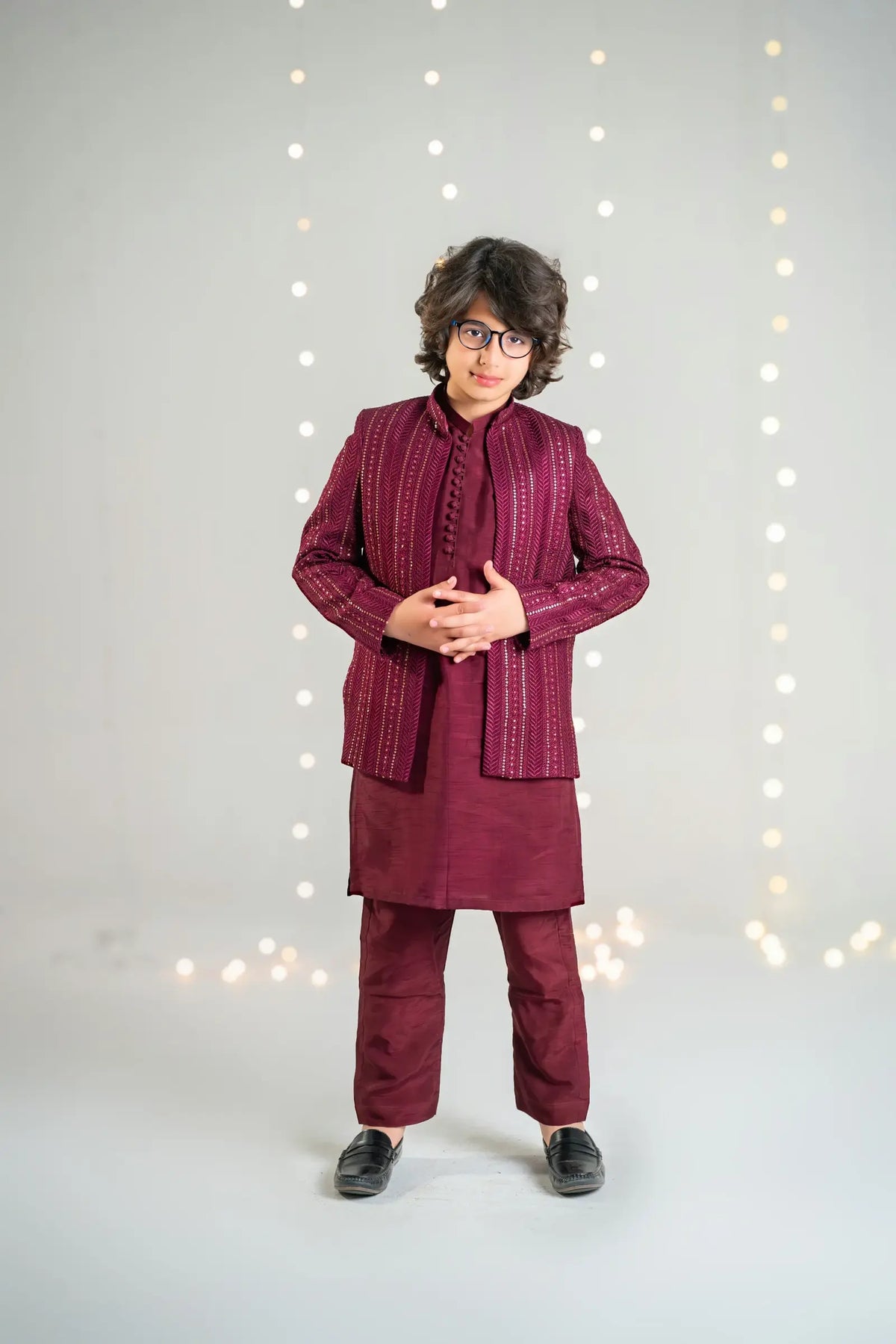 Open Prince Coat Bra Pata Maroon