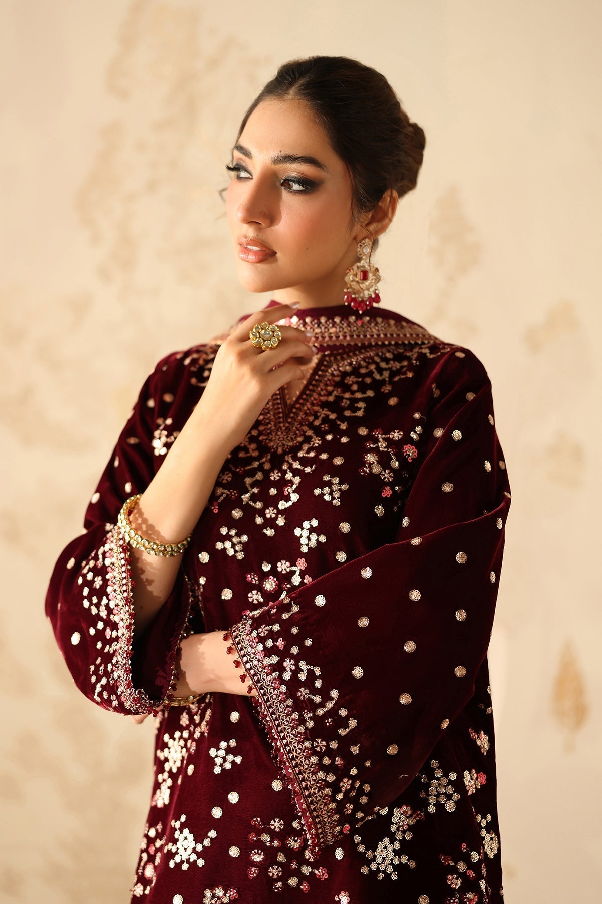 Embroidered Velvet UF-4315