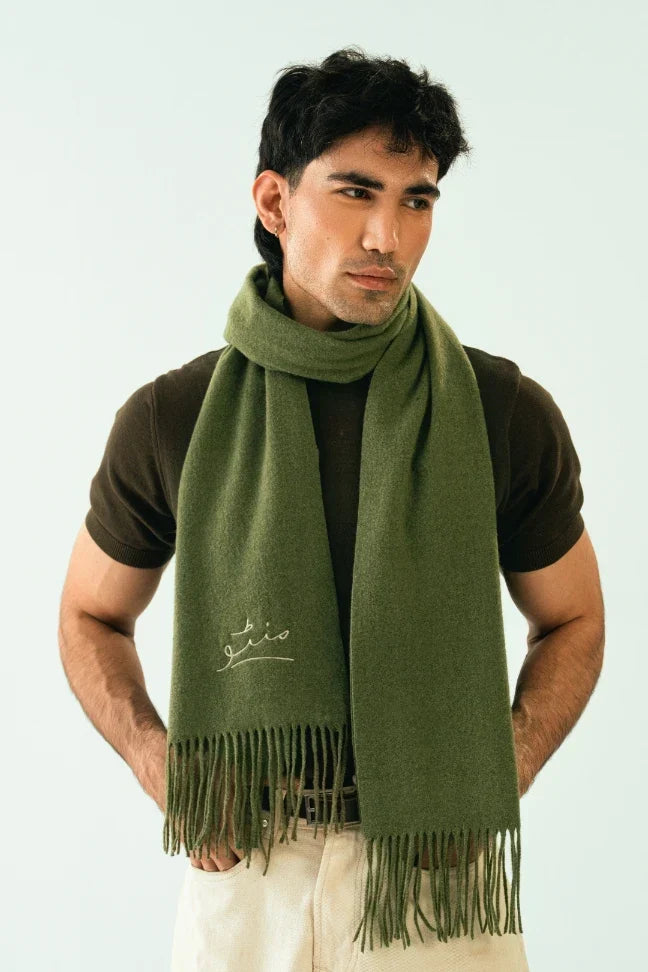 Cashmere Stole - Matcha Green