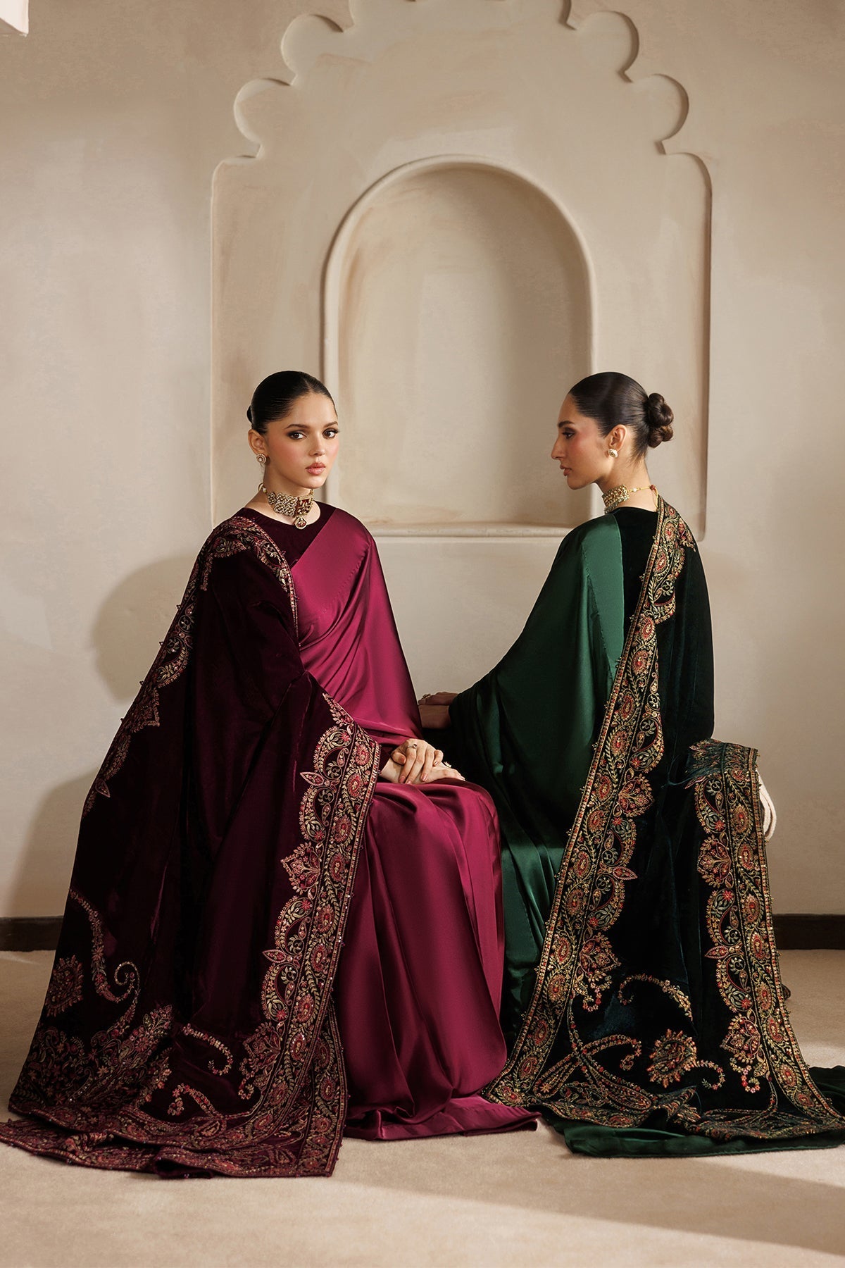 Embroidered Velvet Shawl VS-74