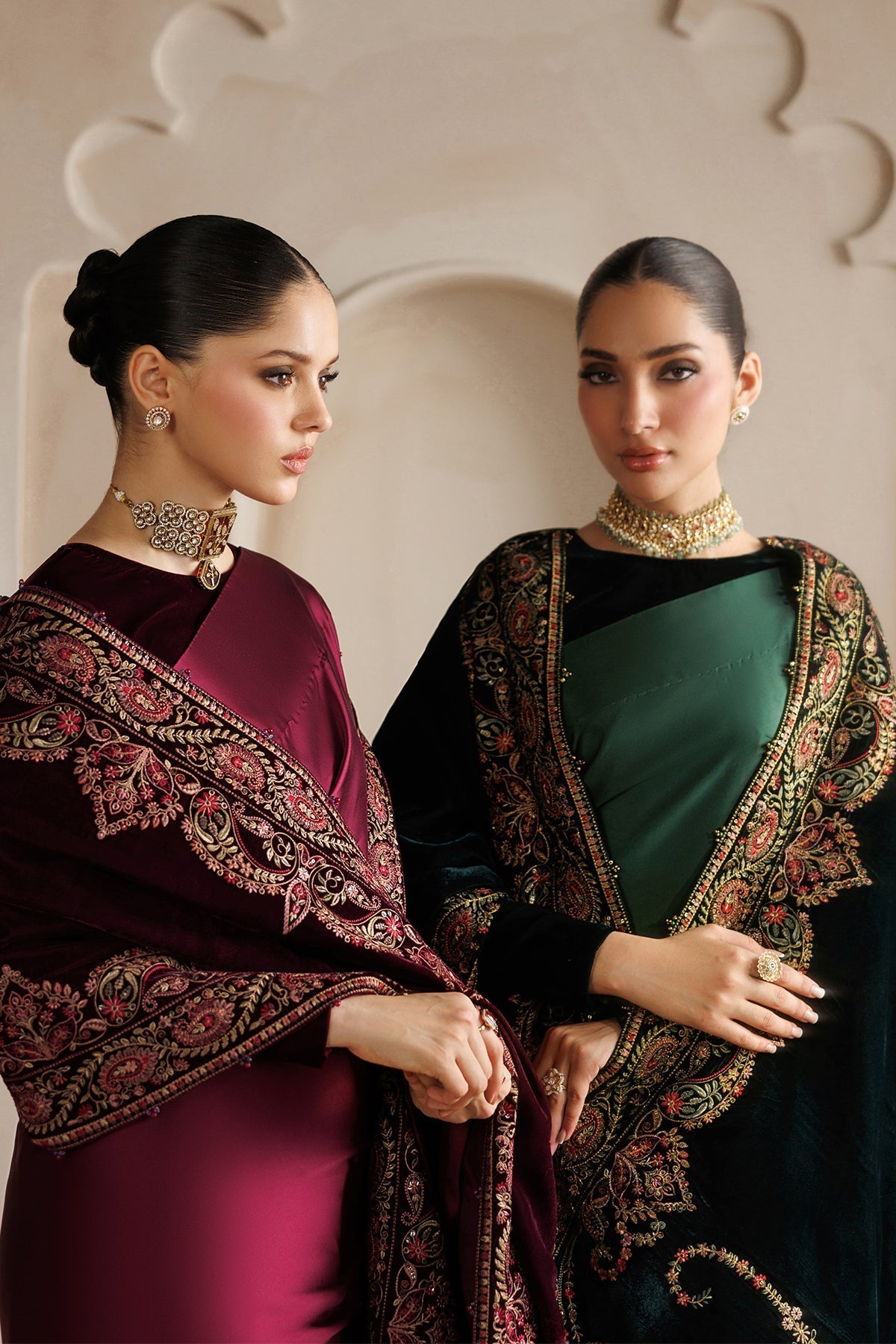 Embroidered Velvet Shawl VS-74