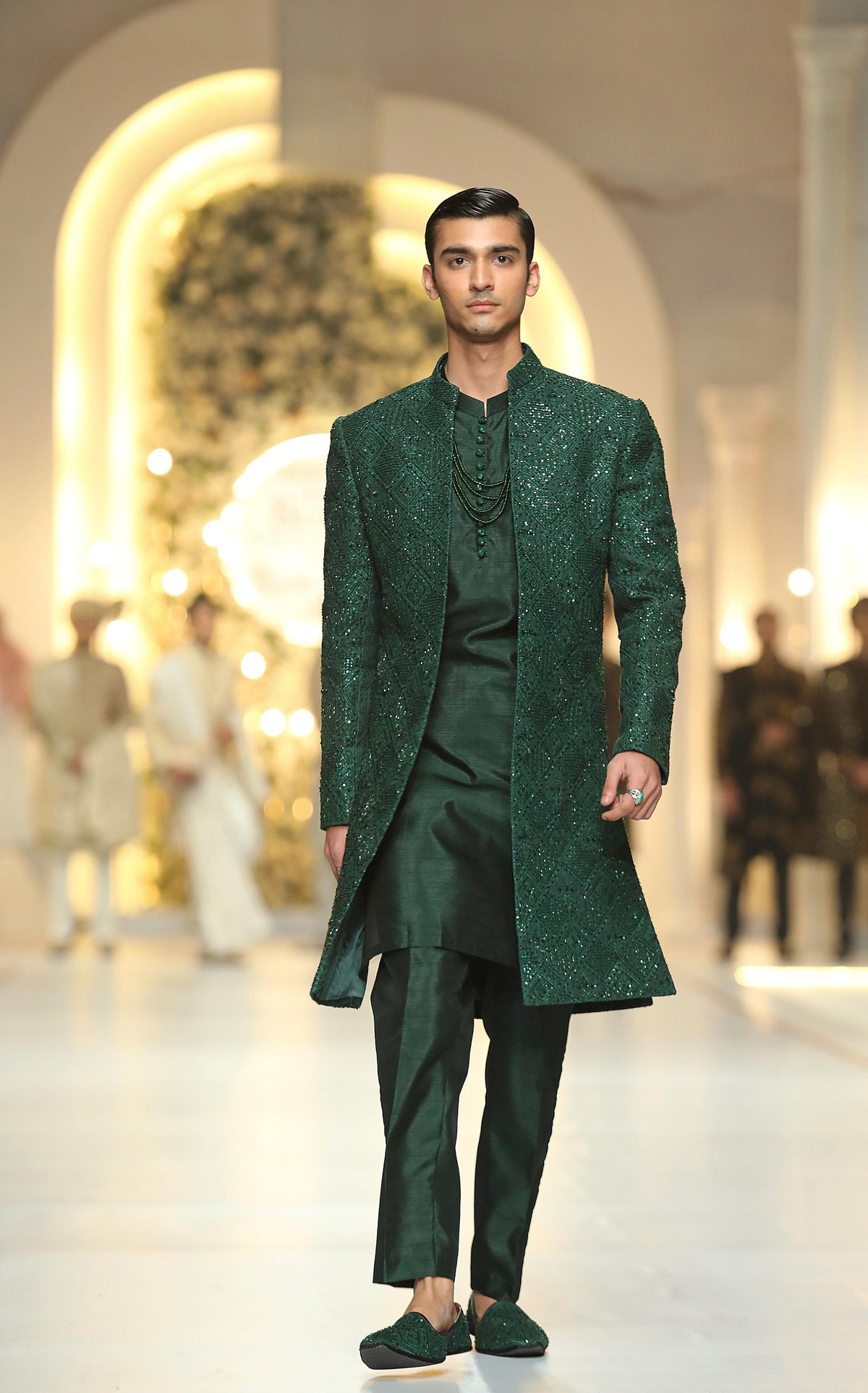 Bottle Green Sherwani