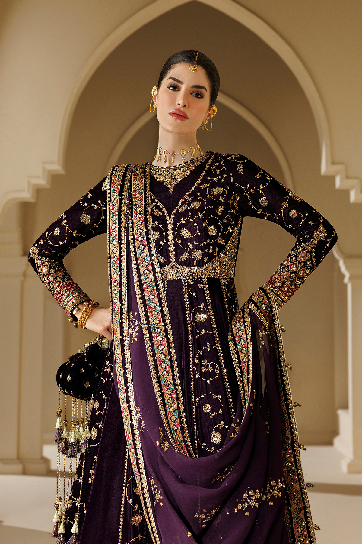 Embroidered Velvet Formal CVF26-D03