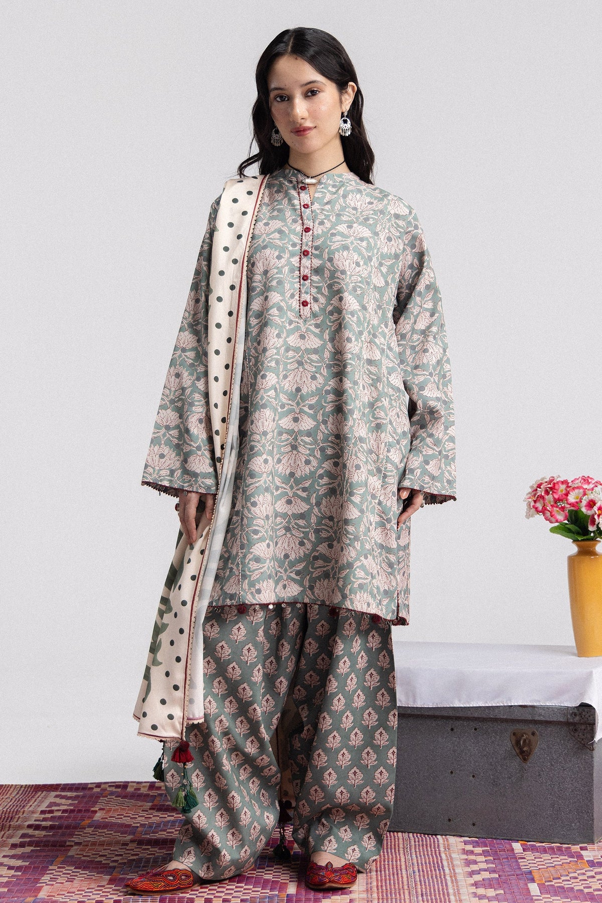 Elowen 7A 3 Piece Printed Linen