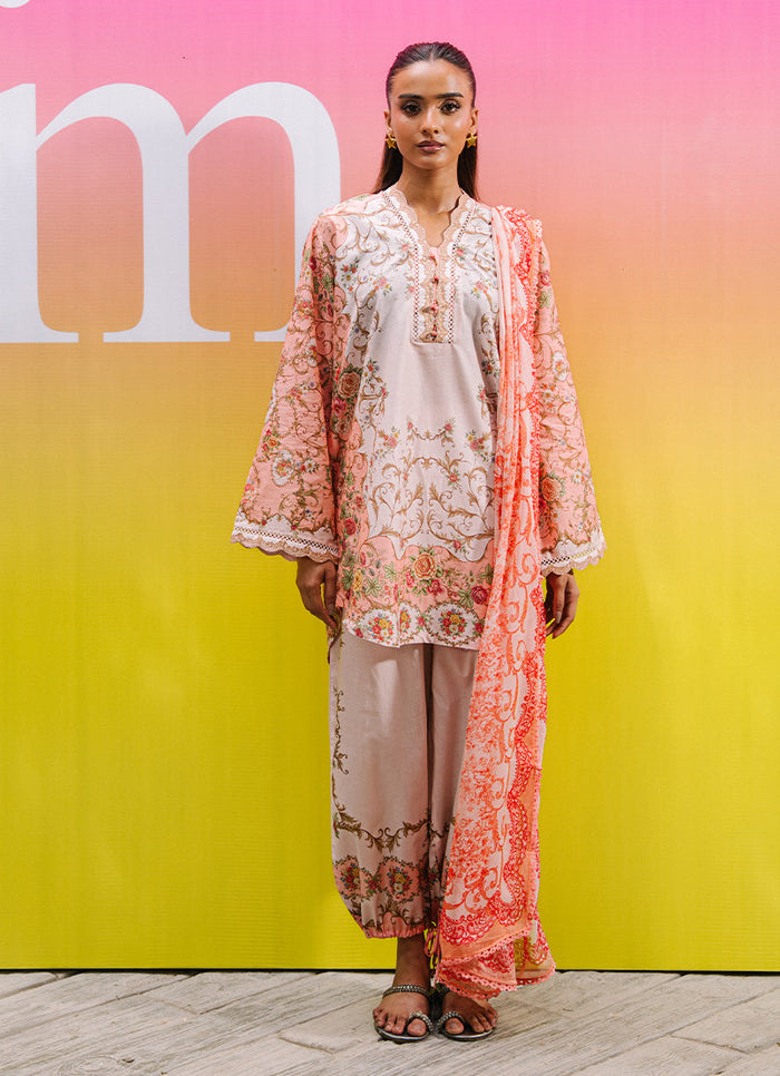 Printed Solid 3 Piece Suit 17037