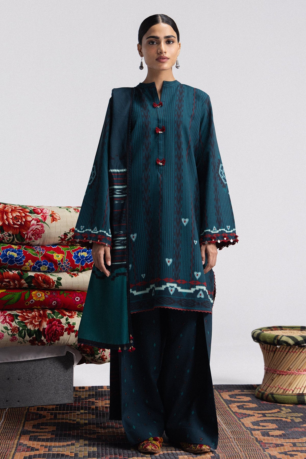 Leela 10B 3 Piece Printed Linen