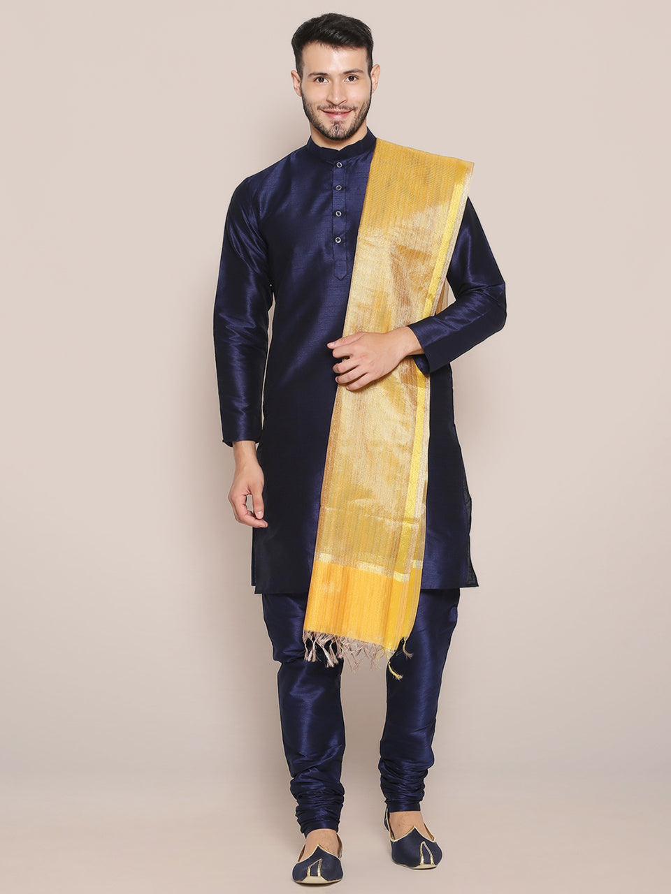 Men's Two Toned Gold Silk Dupatta
