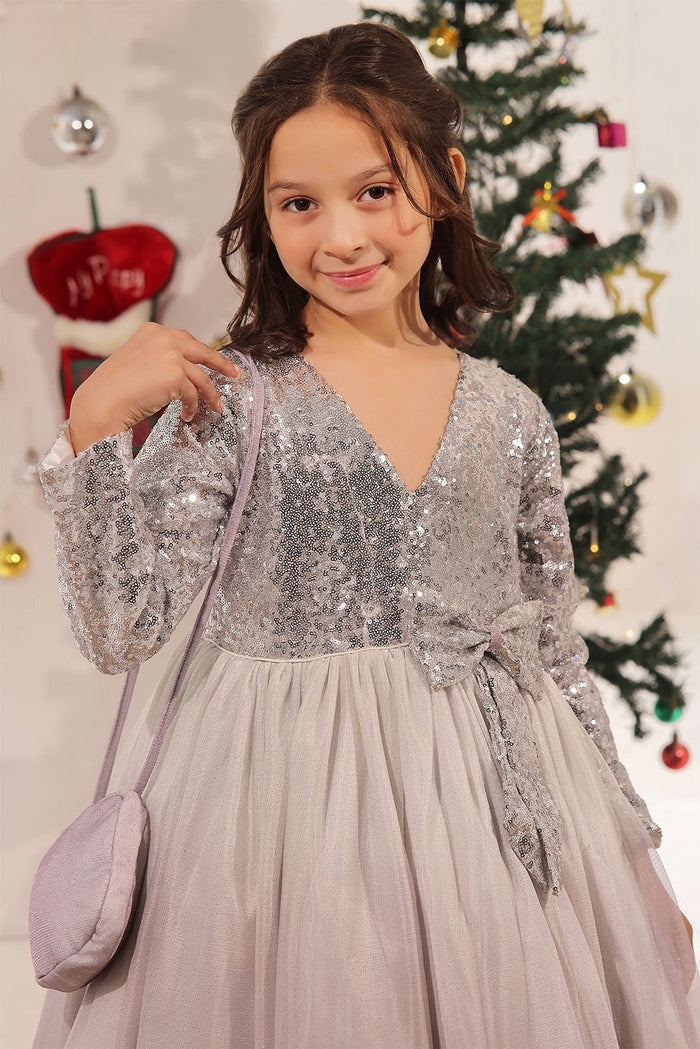 Silver & Pale Lilac Moonlight Luxury Gown