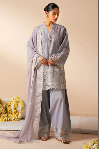 LAVENDER AURA-3PC CHIKANKARI SUIT