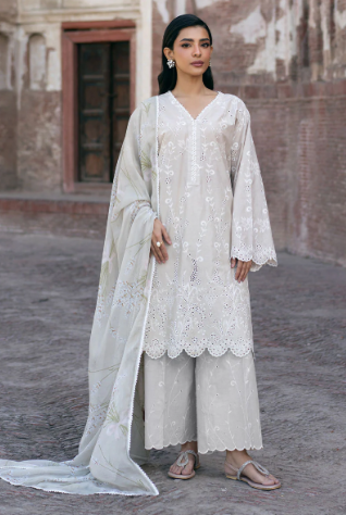 GARDEN CHARM-3PC CHIKANKARI SUIT