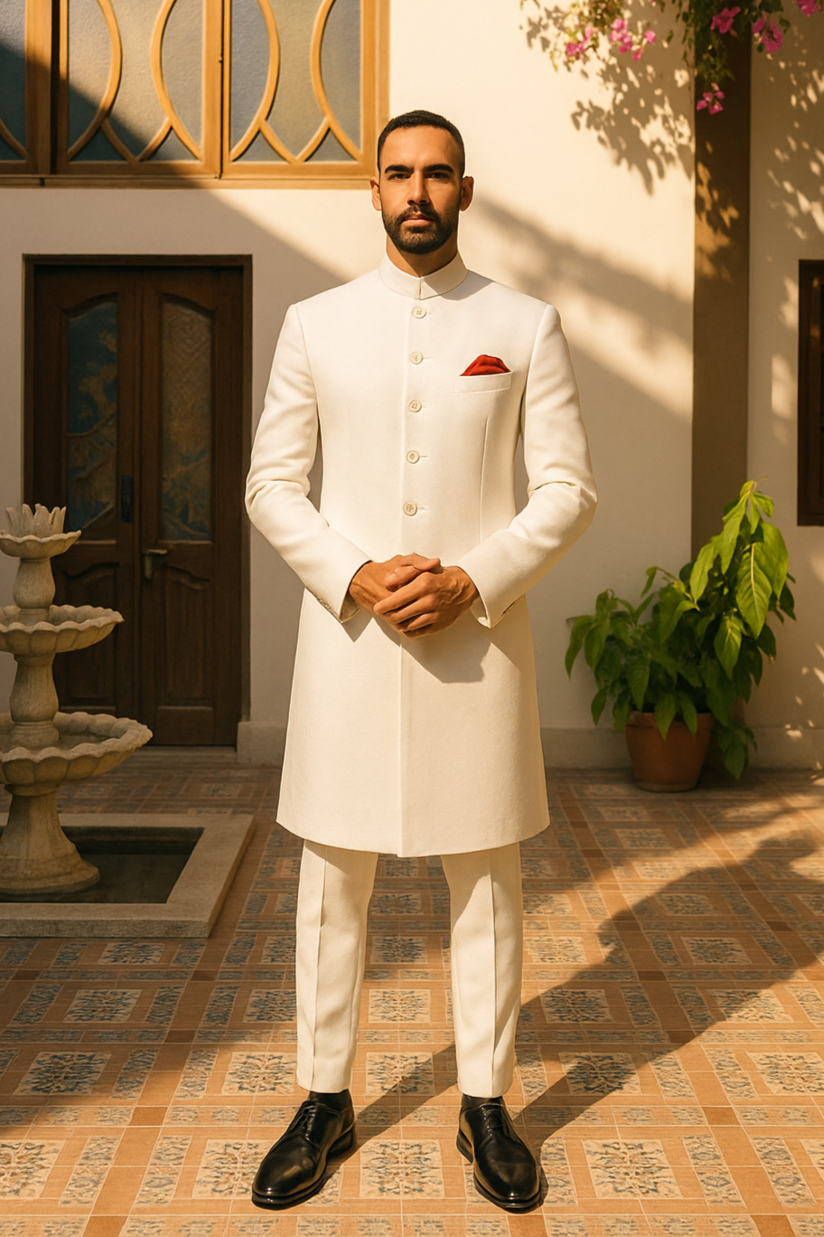 White Plain Sherwani