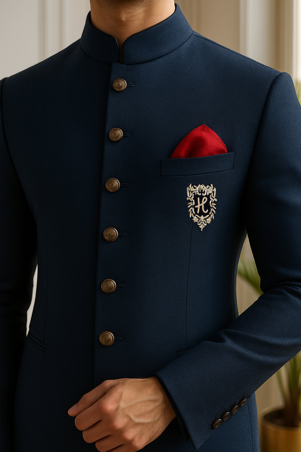 Blue Prince Suit with Golden Motive