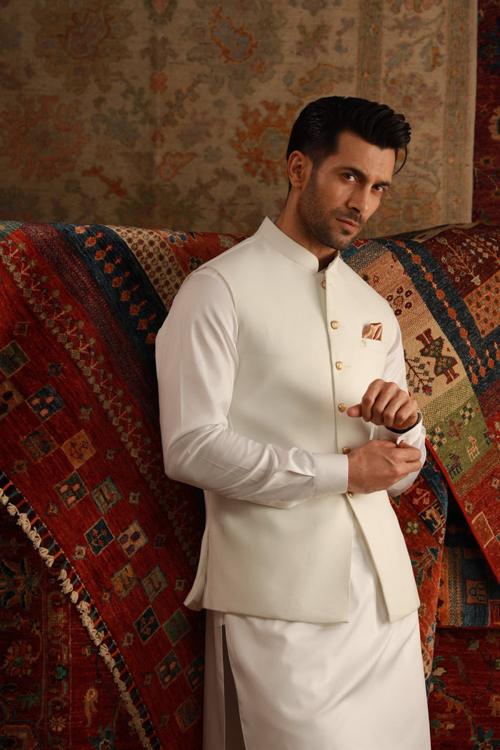 White Armani Waist Coat