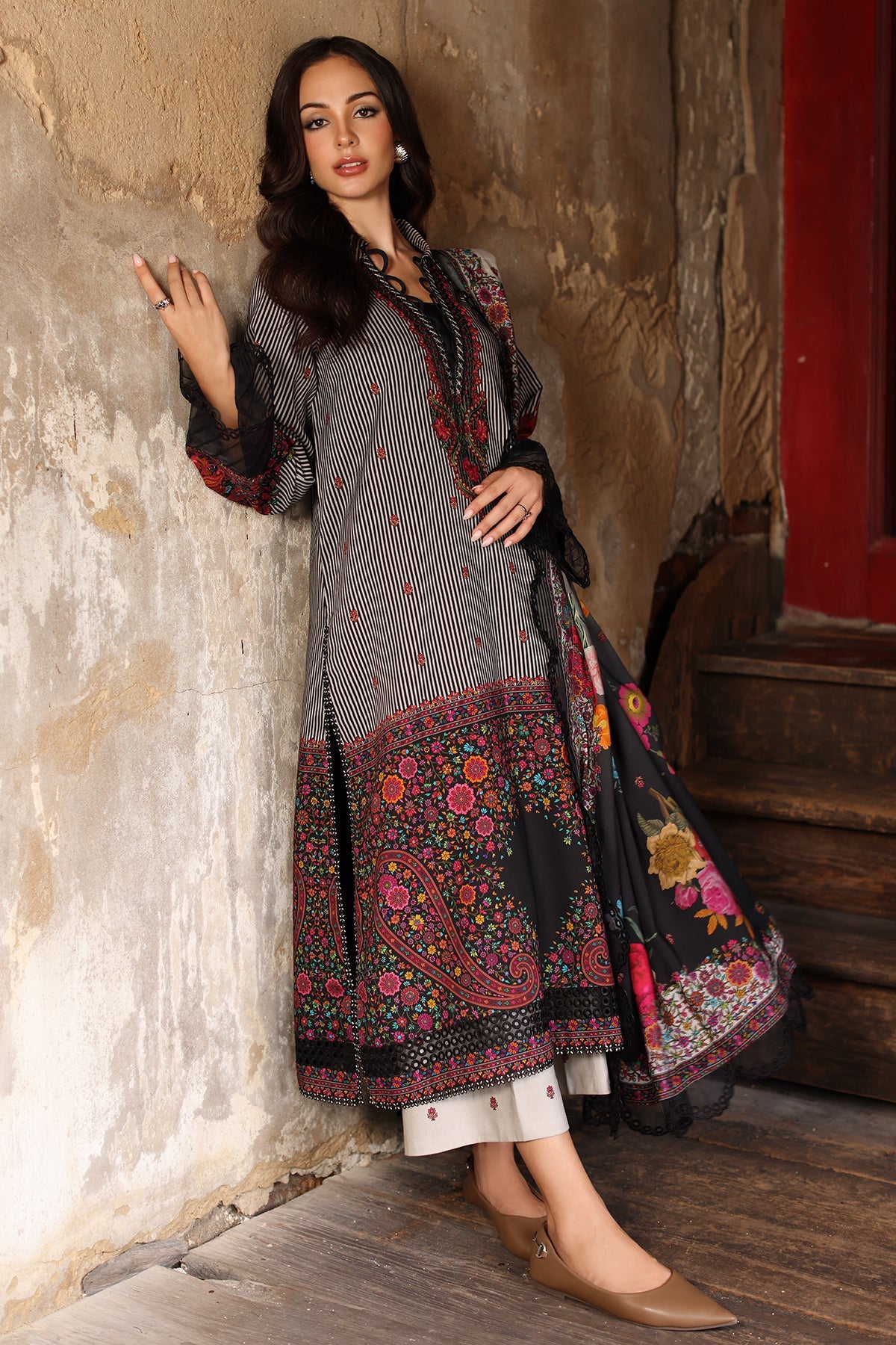 3 Piece Unstitched Linen ANW7-12