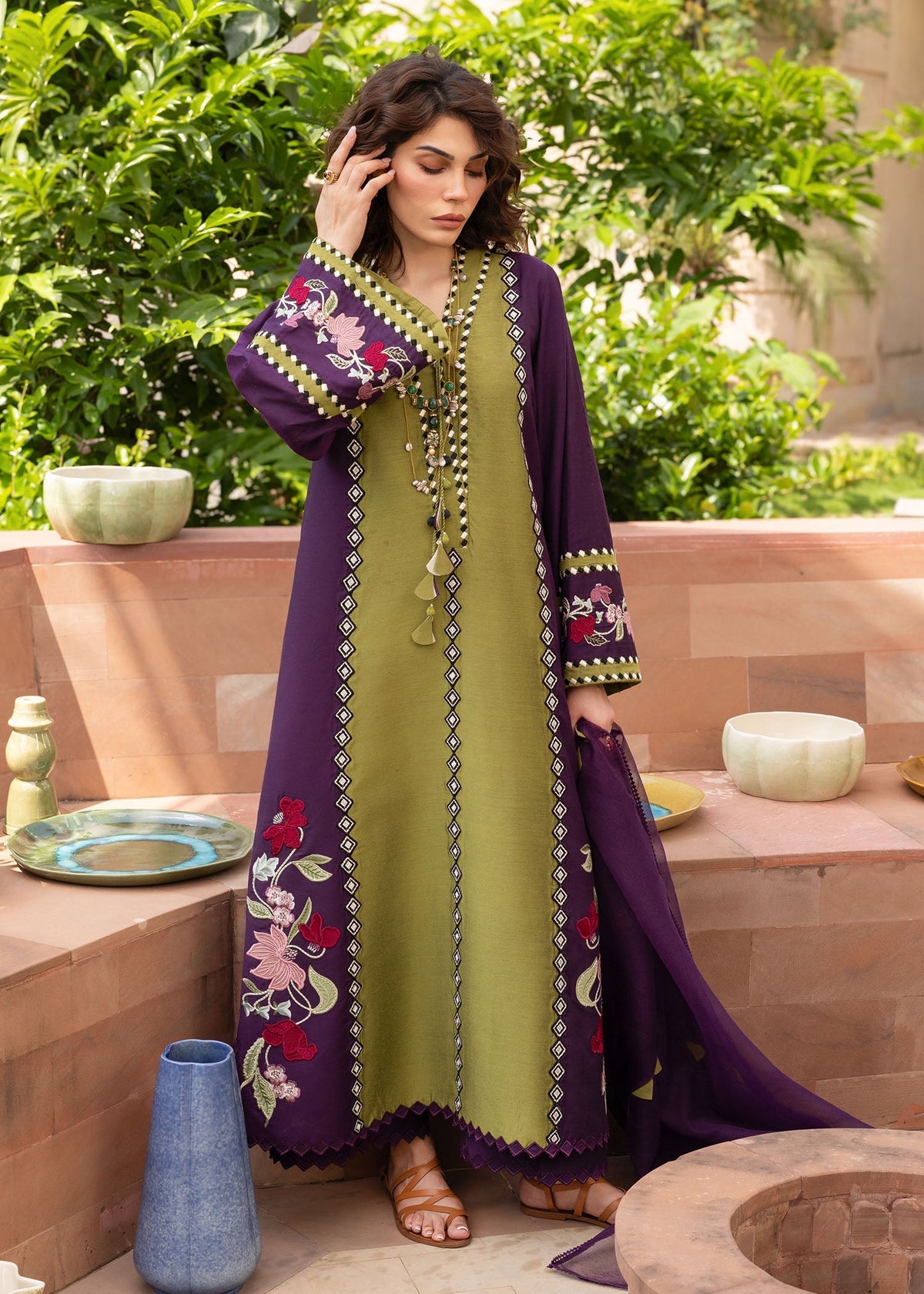 Rani Vogue Plum 3 Piece Rawsilk