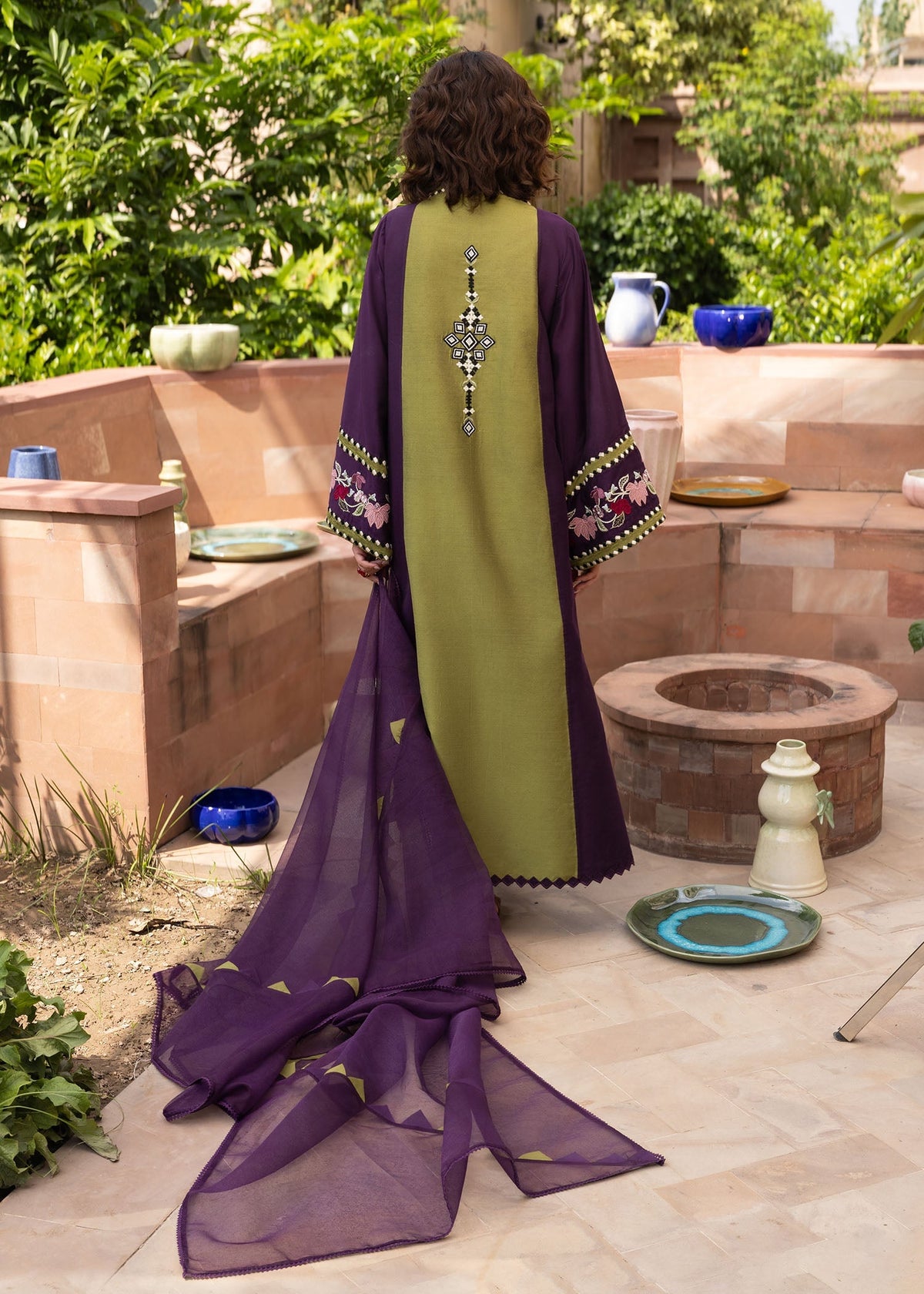 Rani Vogue Plum 3 Piece Rawsilk