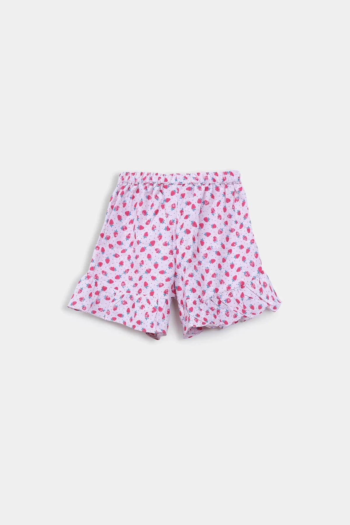 Pink Printed Ruffled Top & Shorts Co-ord Set
