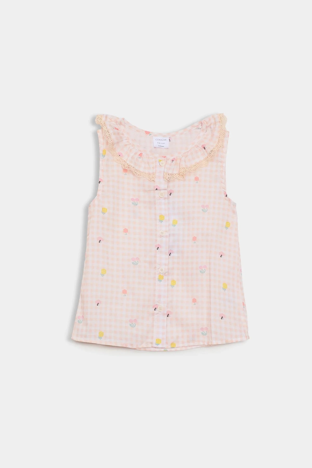Peach Ruffle Collar Top & Shorts Co-ord Set