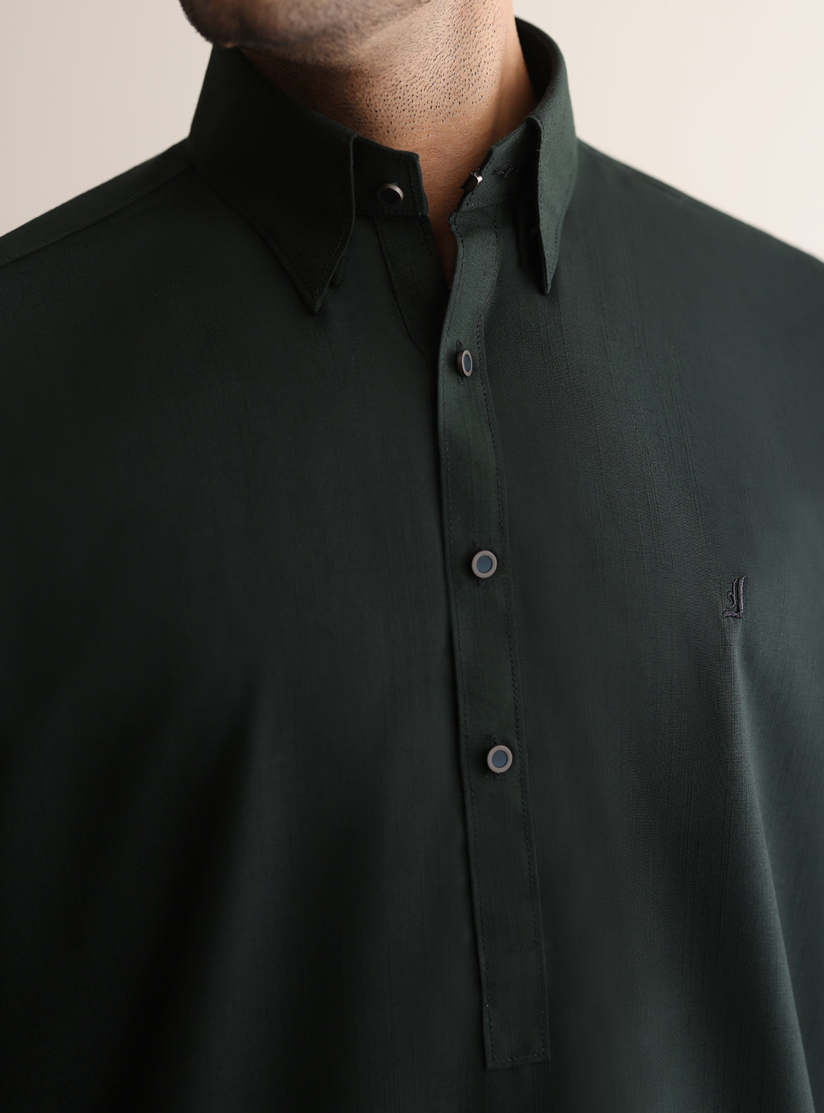 Green Textured Kameez Shalwar