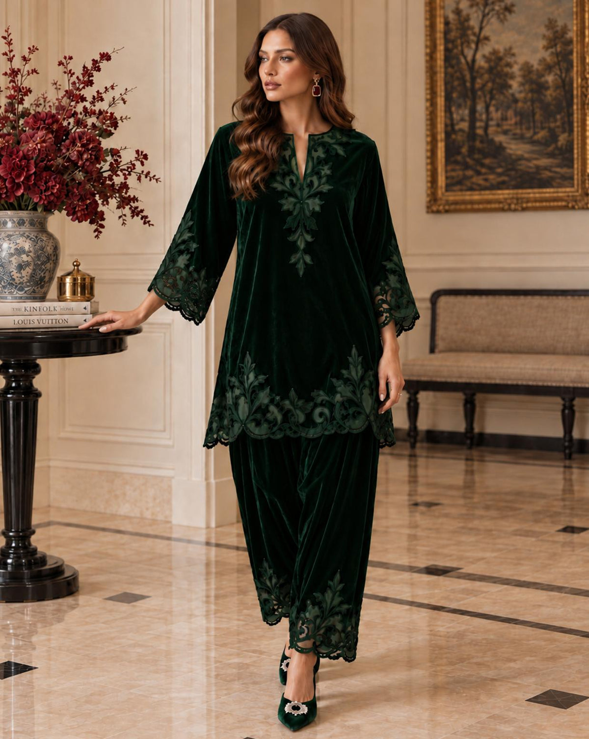 D5 Imperial Green by Noor by Sadia Asad