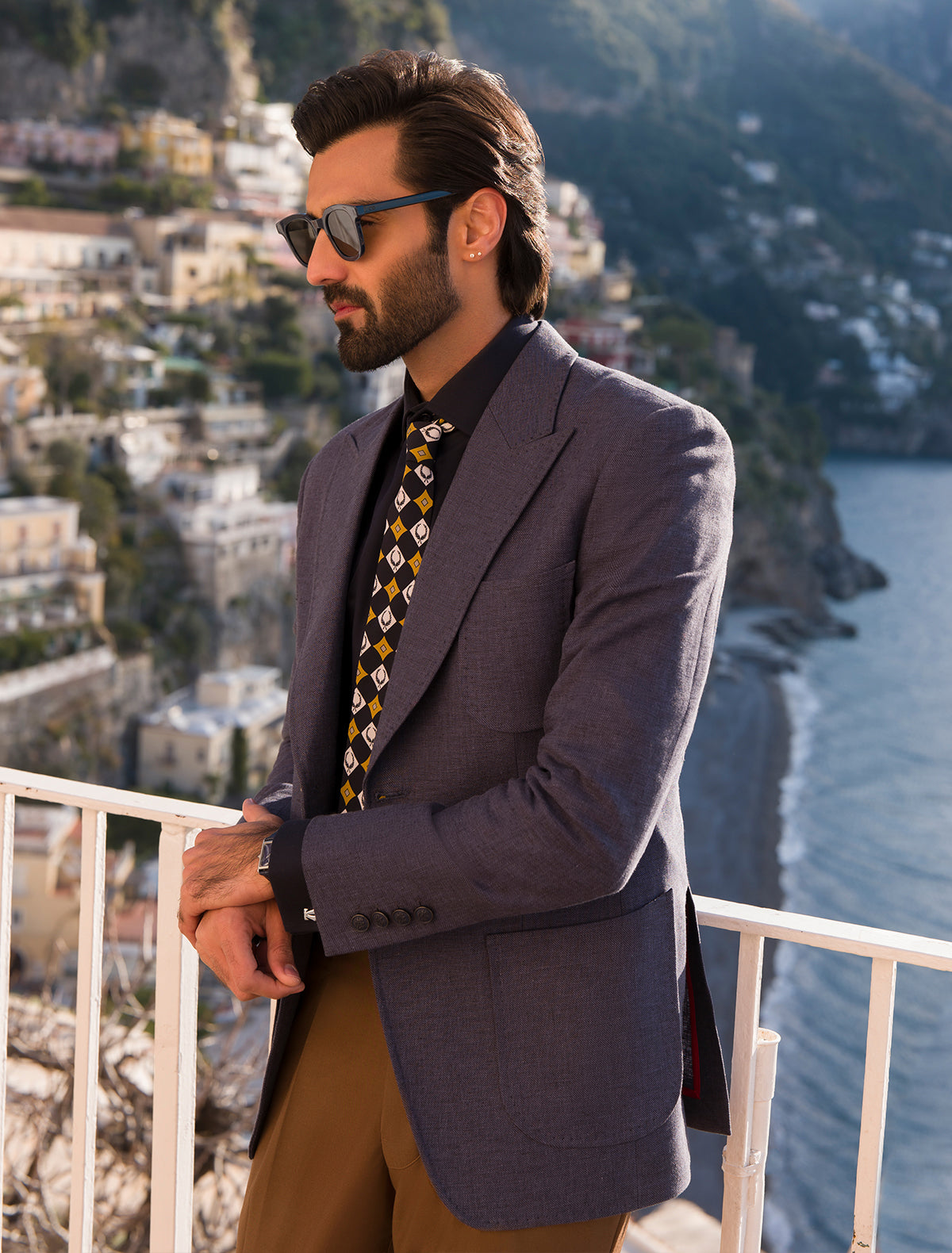 Blue Classic Two Buttons Jacket