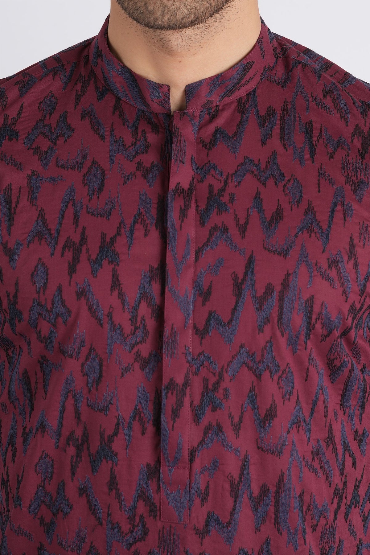 Embroidered-Kurta-Maroon