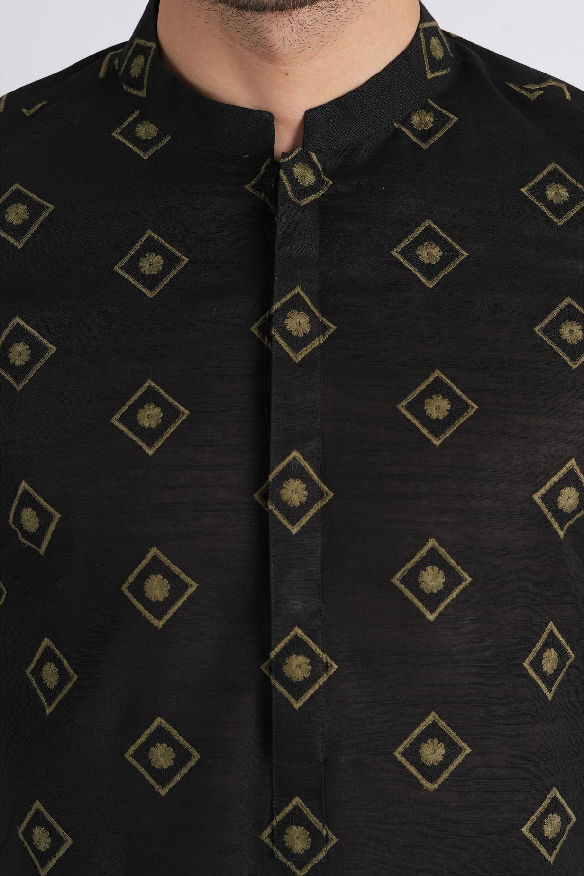 Embroidered-Kurta-Black