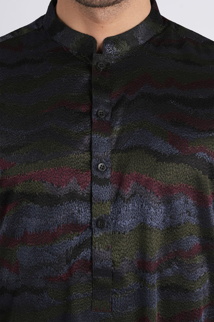 Embroidered-Kurta-Black