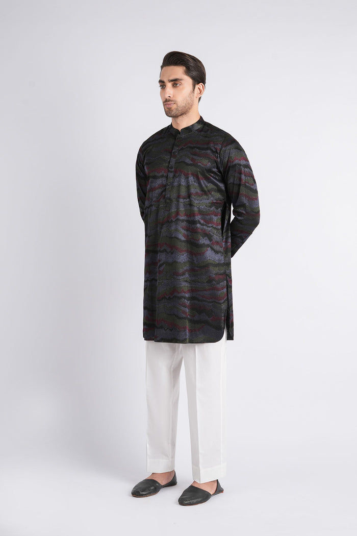 Embroidered-Kurta-Black