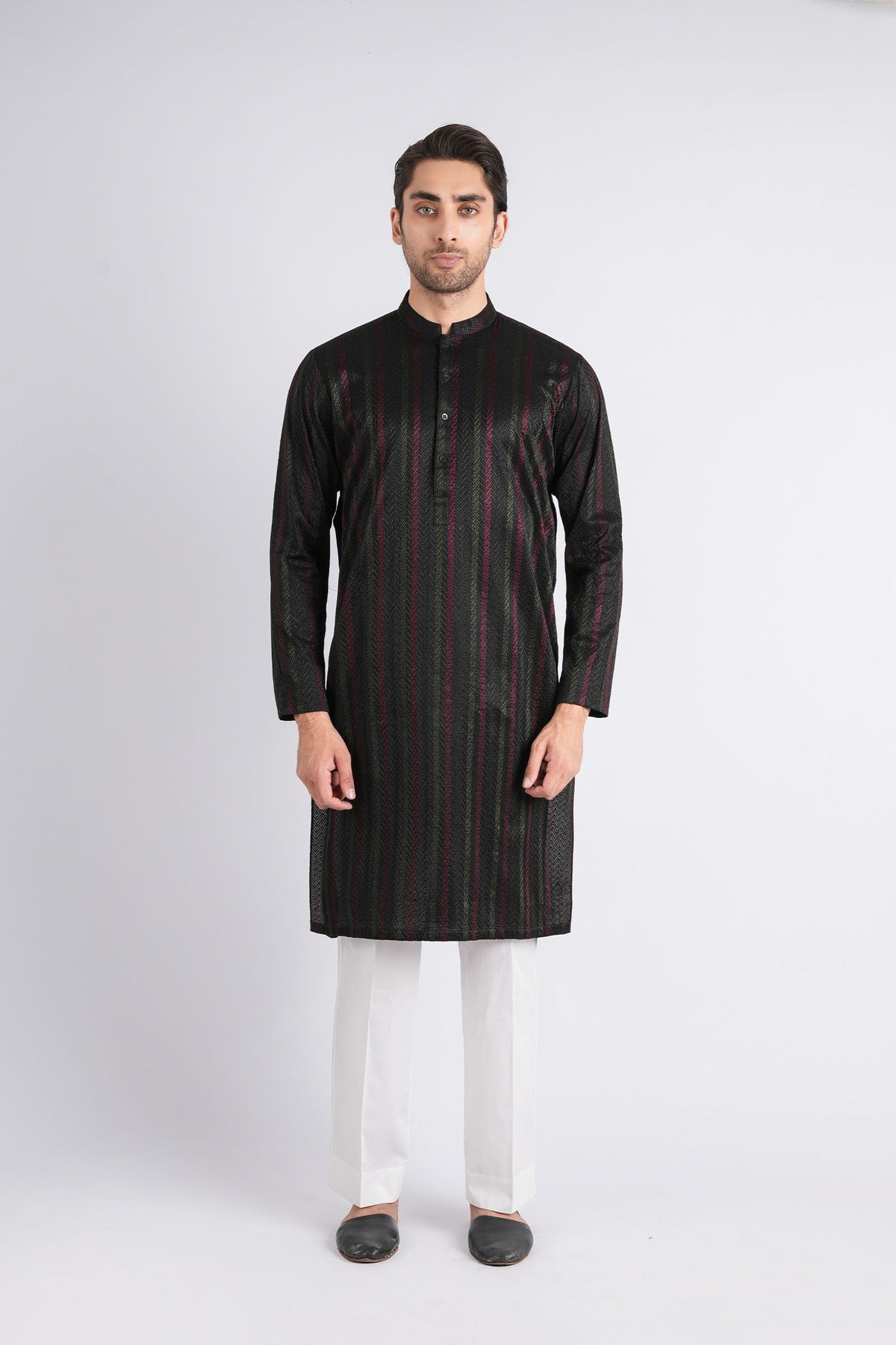 Embroidered-Kurta-Black