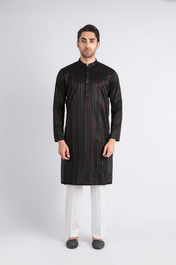 Embroidered-Kurta-Black
