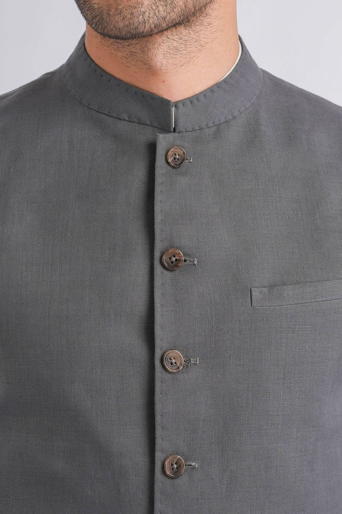 Irish-Linen-Waistcoat-Grey