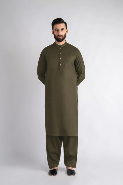 SHALWAR-KAMEEZ-OLIVE