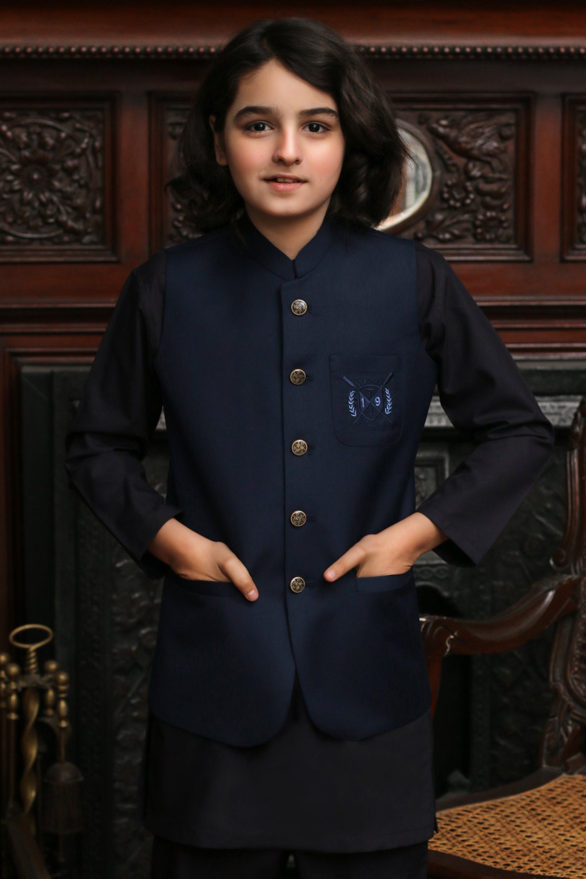 Blue Tropical Boys Waistcoat