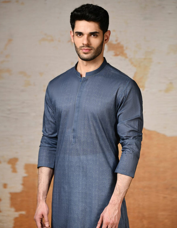 BLUE COTTON KURTA